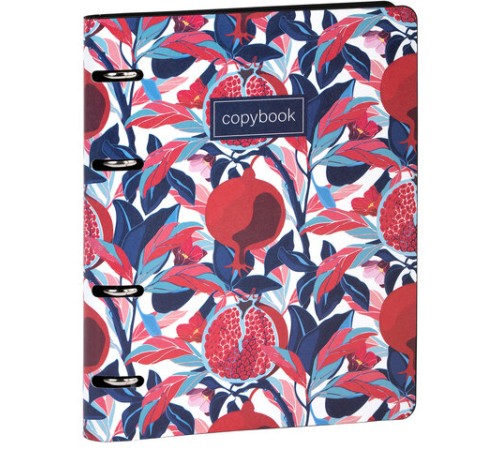 Тетрадь на кольцах А5 (180х220 мм), 80 листов, под кожу, клетка, BRAUBERG VISTA, Pomegranate, 112126