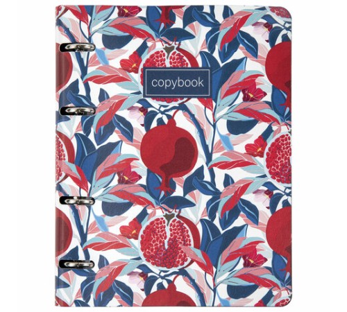 Тетрадь на кольцах А5 (180х220 мм), 80 листов, под кожу, клетка, BRAUBERG VISTA, Pomegranate, 112126