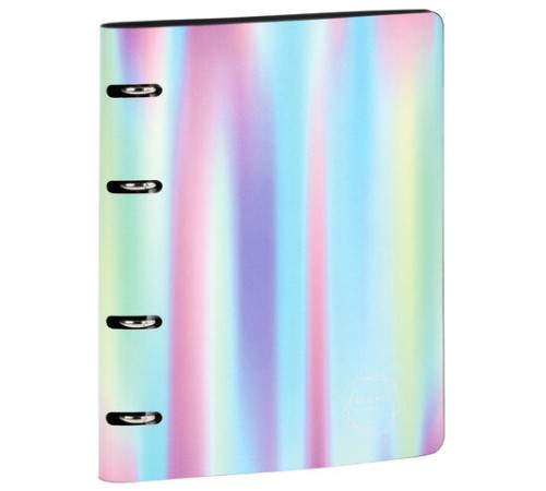 Тетрадь на кольцах А5 (180х220 мм), 80 листов, под кожу, клетка, тиснение фольгой, BRAUBERG VISTA, Gradient, 112131