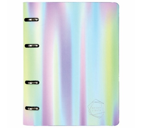 Тетрадь на кольцах А5 (180х220 мм), 80 листов, под кожу, клетка, тиснение фольгой, BRAUBERG VISTA, Gradient, 112131