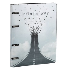 Тетрадь на кольцах А5 (180х220 мм), 80 листов, под кожу, клетка, BRAUBERG VISTA, Infinite way, 112132