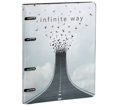 Тетрадь на кольцах А5 (180х220 мм), 80 листов, под кожу, клетка, BRAUBERG VISTA, Infinite way, 112132