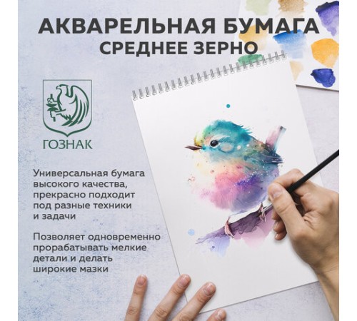 Папка для акварели БОЛЬШАЯ А3, 10 л., 