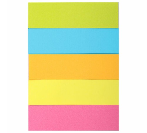 Закладки клейкие неоновые BRAUBERG бумажные, 50х14 мм, 1250 штук (5 цветов х 50 листов, КОМПЛЕКТ 5 штук), 112443