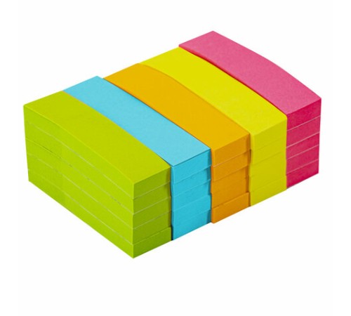 Закладки клейкие неоновые BRAUBERG бумажные, 50х14 мм, 1250 штук (5 цветов х 50 листов, КОМПЛЕКТ 5 штук), 112443