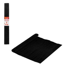 Бумага гофрированная/креповая, 110 г/м2, 50х250 см, черная, в рулоне, ОСТРОВ СОКРОВИЩ, 112543
