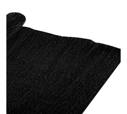 Бумага гофрированная/креповая, 110 г/м2, 50х250 см, черная, в рулоне, ОСТРОВ СОКРОВИЩ, 112543