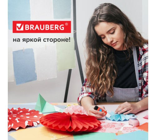 Бумага гофрированная/креповая, 32 г/м2, 50х250 см, НАБОР 10 рулонов, яркие цвета, BRAUBERG, 112556