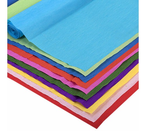 Бумага гофрированная/креповая, 32 г/м2, 50х250 см, НАБОР 10 рулонов, яркие цвета, BRAUBERG, 112556