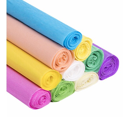 Бумага гофрированная/креповая, 32 г/м2, 50х250 см, НАБОР 10 рулонов, пастель, BRAUBERG, 112557