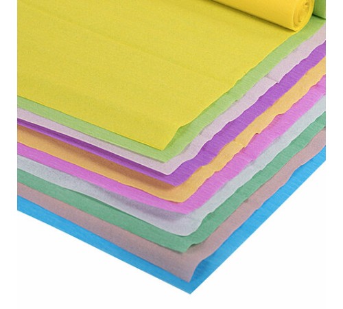 Бумага гофрированная/креповая, 32 г/м2, 50х250 см, НАБОР 10 рулонов, пастель, BRAUBERG, 112557
