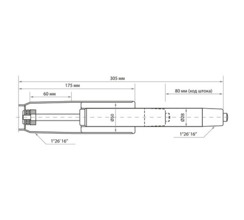 Газлифт BRABIX A-80 суперкороткий, черный, длина в открытом виде 305 мм, d50 мм, класс 2, 532000 Газлифт BRABIX A-80 суперкороткий, черный, длина в открытом виде 305 мм, d50 мм, класс 2, 532000