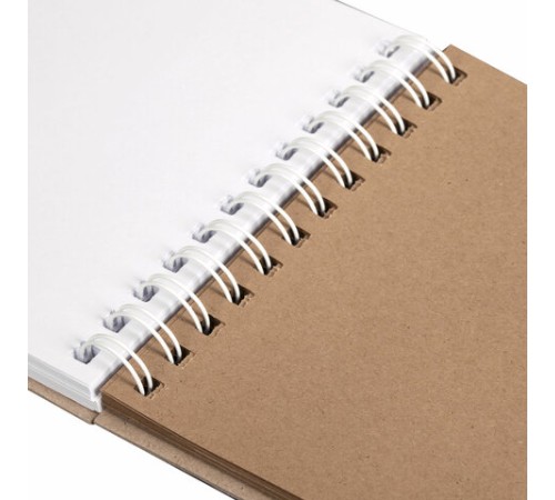 Скетчбук, белая бумага 120 г/м2 + крафт 80 г/м2 165х240 мм, 60 + 20 л., гребень, BRAUBERG ART DEBUT, 112982