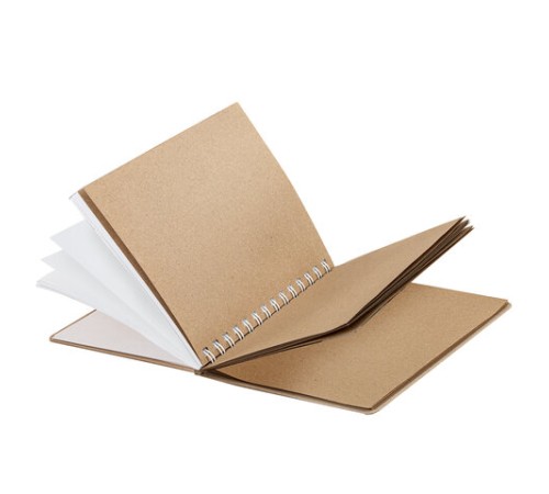 Скетчбук, белая бумага 120 г/м2 + крафт 80 г/м2 195х195 мм, 60 + 20 л., гребень, BRAUBERG ART DEBUT, 112983