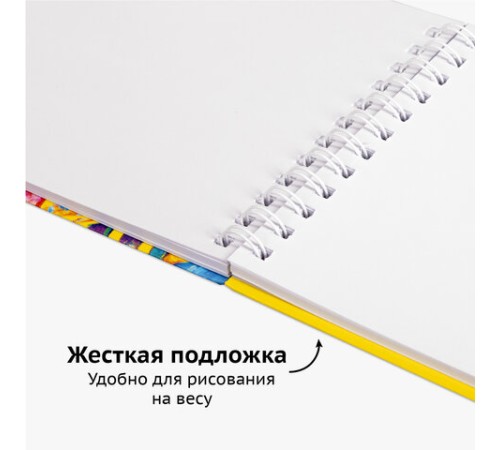 Скетчбук белая бумага 100 г/м2 165х240 мм, 80 л., гребень, твердая обложка, BRAUBERG ART DEBUT, 112985