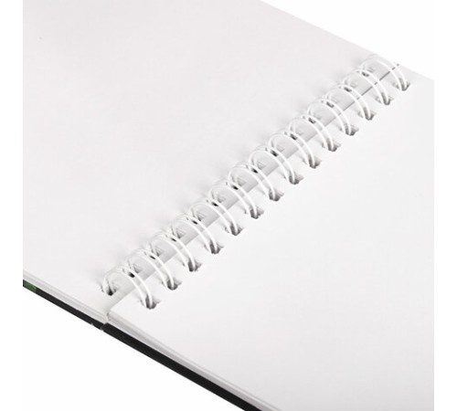 Скетчбук белая бумага 100 г/м2 195х195 мм, 80 л., гребень, твердая обложка, BRAUBERG ART DEBUT, 112986