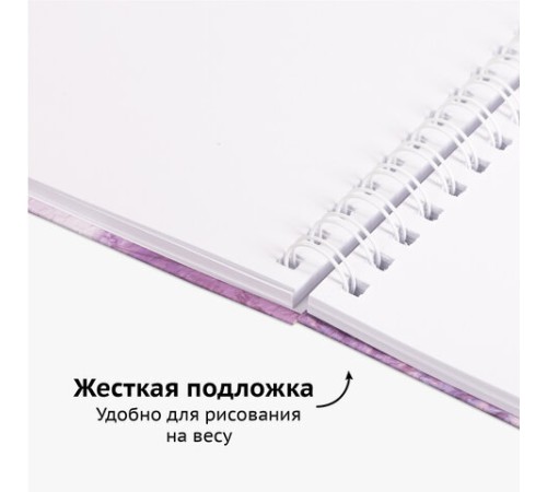 Скетчбук, белая бумага 120 г/м2 165х240 мм, 80 л., гребень, твердая обложка, BRAUBERG ART DEBUT, 112990
