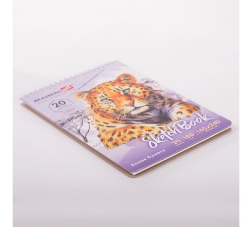 Скетчбук, белая бумага 180 г/м2, 165х240 мм, 20 л., гребень, твердая обложка, BRAUBERG ART CLASSIC, 112993