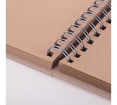 Скетчбук, крафт-бумага 80 г/м2, 142х212 мм, 120 л., гребень, твердая обложка, BRAUBERG ART DEBUT, 112998