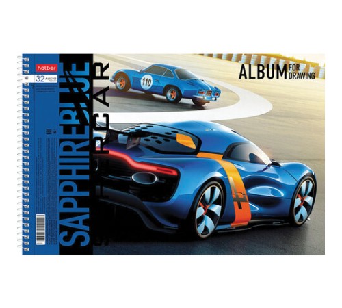 Альбом для рисования А4 32 л., спираль, обложка картон, HATBER, 205х290 мм, 
