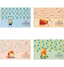 Альбом для рисования А4 48 л., спираль, обложка картон, HATBER, 205х290 мм, 