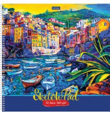Скетчбук, белая бумага 160 г/м2, 290х290 мм, 32 л., спираль, с эскизом, Импрессионизм, 32Т3лAпс_16975