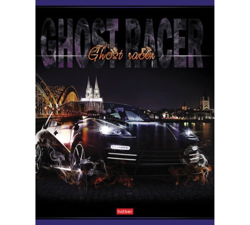 Тетрадь А5 48 л. HATBER скоба, клетка, выборочный лак, 