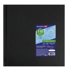 Скетчбук, слоновая кость 100 г/м2, 190х190 мм, 110 л., книжный твердый переплет, BRAUBERG ART CLASSIC, 113185 