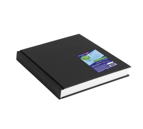 Скетчбук, слоновая кость 100 г/м2, 190х190 мм, 110 л., книжный твердый переплет, BRAUBERG ART CLASSIC, 113185 