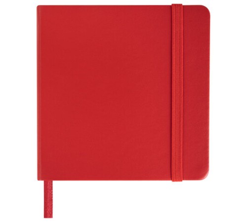 Скетчбук, слоновая кость 140 г/м2 120х120 мм, 80 л., КОЖЗАМ, резинка, BRAUBERG ART CLASSIC, красный, 113190