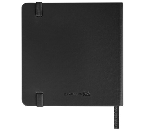 Скетчбук, слоновая кость 140 г/м2 120х120 мм, 80 л., КОЖЗАМ, резинка, BRAUBERG ART CLASSIC, черный, 113191