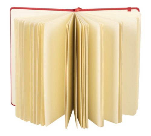 Скетчбук, слоновая кость 140 г/м2 130х210 мм, 80 л., КОЖЗАМ, резинка, BRAUBERG ART CLASSIC, красный, 113193