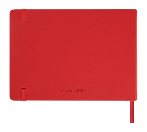Скетчбук, слоновая кость 140 г/м2 210х148 мм, 80 л., КОЖЗАМ, резинка, BRAUBERG ART CLASSIC, красный, 113197