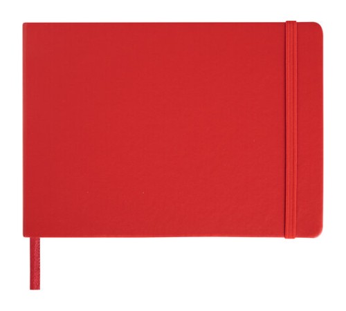 Скетчбук, слоновая кость 140 г/м2 210х148 мм, 80 л., КОЖЗАМ, резинка, BRAUBERG ART CLASSIC, красный, 113197