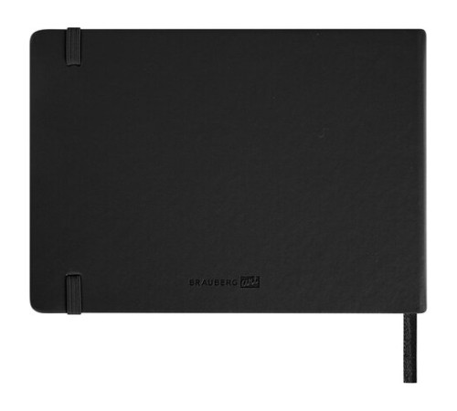 Скетчбук, слоновая кость 140 г/м2 210х148 мм, 80 л., КОЖЗАМ, резинка, BRAUBERG ART CLASSIC, черный, 113198