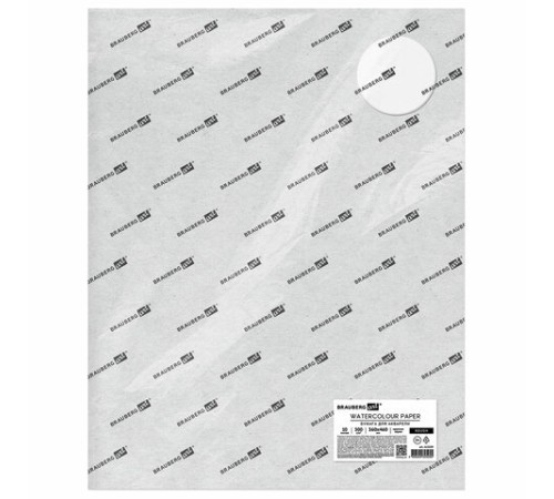 Бумага для акварели 300 г/м2 360x460 мм крупное зерно, 10 листов, BRAUBERG ART PREMIERE, 113229