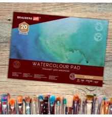 Папка для акварели/планшет, 300 г/м2, 270х390 мм, склейка, крупное зерно, 20 л., BRAUBERG ART PREMIERE, 113250