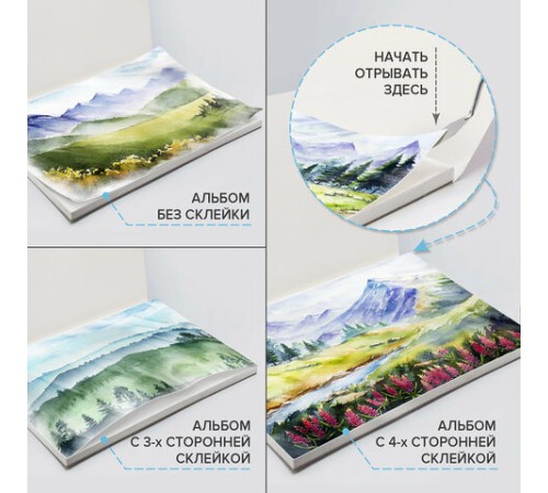 Папка для акварели/планшет, 300 г/м2, 270х390 мм, склейка, крупное зерно, 20 л., BRAUBERG ART PREMIERE, 113250