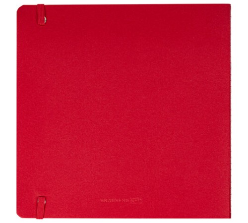 Скетчбук для акварели, 200 г/м2, 195х195 мм, среднее зерно, 20 л., сшивка, резинка, КРАСНЫЙ, BRAUBERG ART PREMIERE, 113258