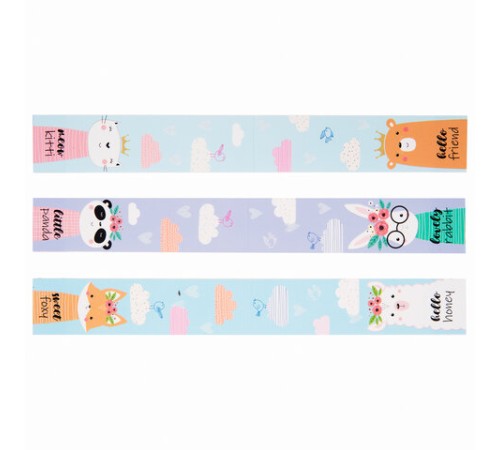 Закладки для книг с магнитом FUNNY ANIMALS, набор 6 шт., блестки, 25x196 мм, ЮНЛАНДИЯ, 113444