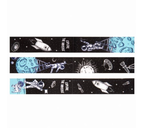 Закладки для книг с магнитом DEEP SPACE, набор 6 шт., блестки, 25x196 мм, ЮНЛАНДИЯ, 113445