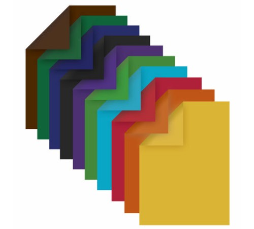 Цветная бумага А4 ТОНИРОВАННАЯ В МАССЕ, 80 листов 10 цветов, склейка, 80 г/м2, BRAUBERG, 113503