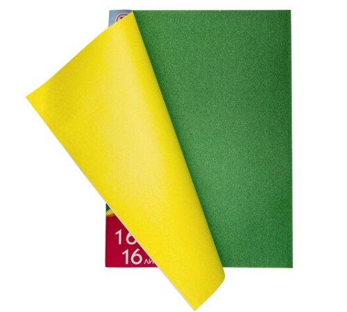 Цветная бумага А4 газетная, 16 листов, 16 цветов, на скобе, ПИФАГОР, 200х280 мм, 