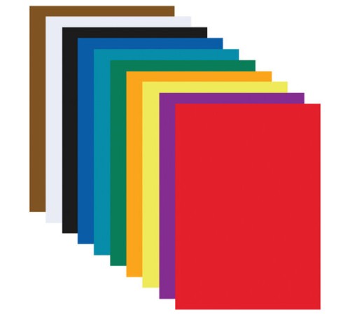 Картон цветной А4 МЕЛОВАННЫЙ, 10 листов, 10 цветов, в папке, ЮНЛАНДИЯ, 200х290 мм, 113548