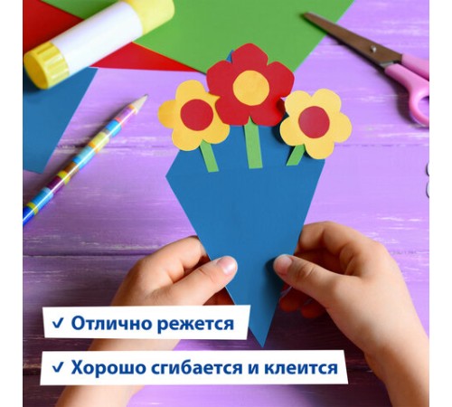 Картон цветной А4 МЕЛОВАННЫЙ, 24 листа, 8 цветов, в папке, BRAUBERG, 200х290 мм, 