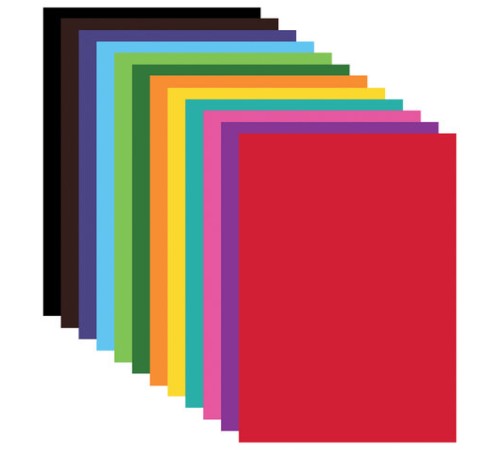 Картон цветной А4 МЕЛОВАННЫЙ, 24 листа, 12 цветов, в папке, ЮНЛАНДИЯ, 200х290 мм, 113551