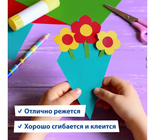 Картон цветной А4 2-сторонний МЕЛОВАННЫЙ, 20 листов, 10 цветов, в папке, BRAUBERG, 200х290 мм, 113554