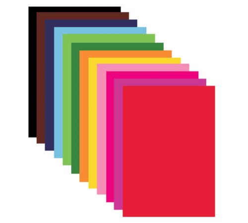 Картон цветной А4 немелованный, 12 листов 12 цветов, в папке, BRAUBERG, 200х290 мм, 