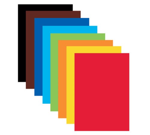 Картон цветной А4 немелованный, 24 листа 8 цветов, в папке, BRAUBERG, 200х290 мм, 