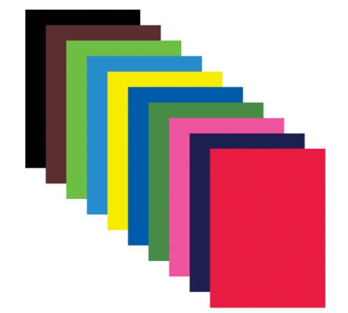 Картон цветной А4 немелованный, 50 листов 10 цветов, склейка, BRAUBERG, 200х290 мм, 113559